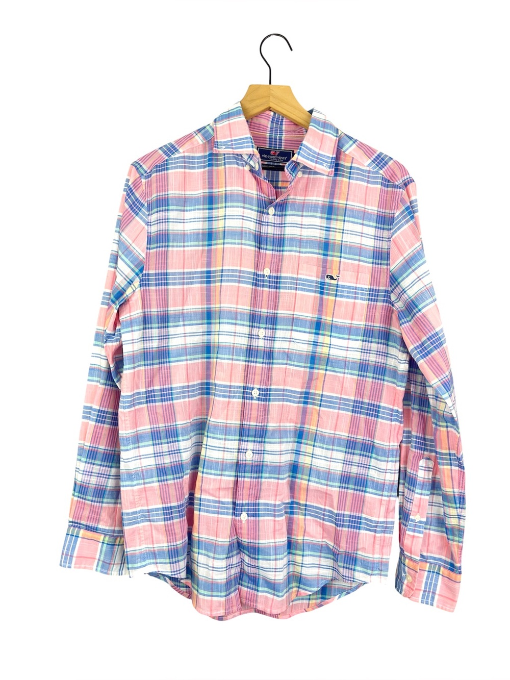 Vineyard Vines Men’s Classic Fit Tucker Shirt 100% cotton Size Small pink/blue